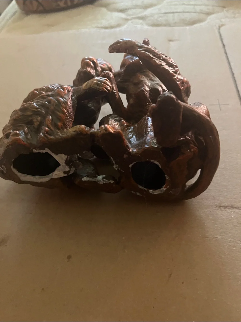 Bronze-Tone Monkey  Figurine Lead cast Brown Finish  6 1/2  X 5  1/2